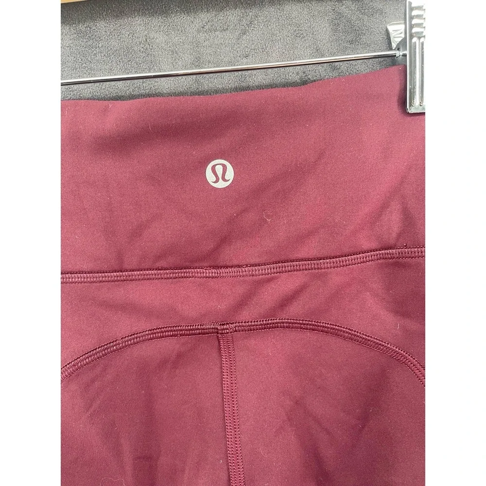 Lululemon Women's Size 4 Burgundy High‎ Rise Pocket Leggings Yoga Pants